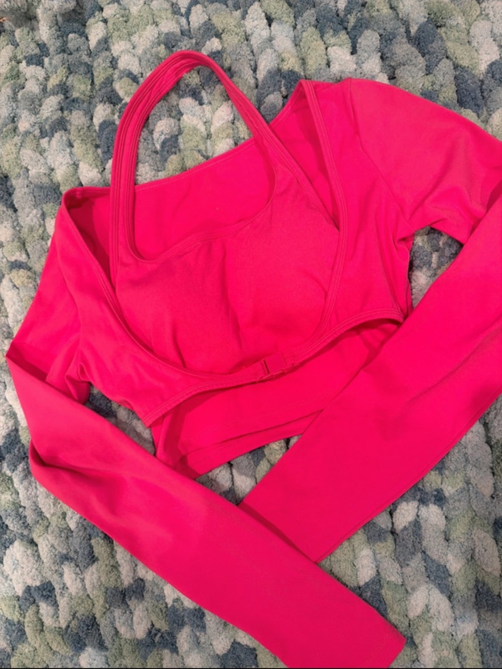 HALARA Pink Layered One-Shoulder Crop Top - Picture 2 of 7